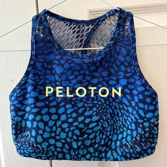 PELOTON High Neck Blue Kite Racerback Top (S) - Picture 3 of 6